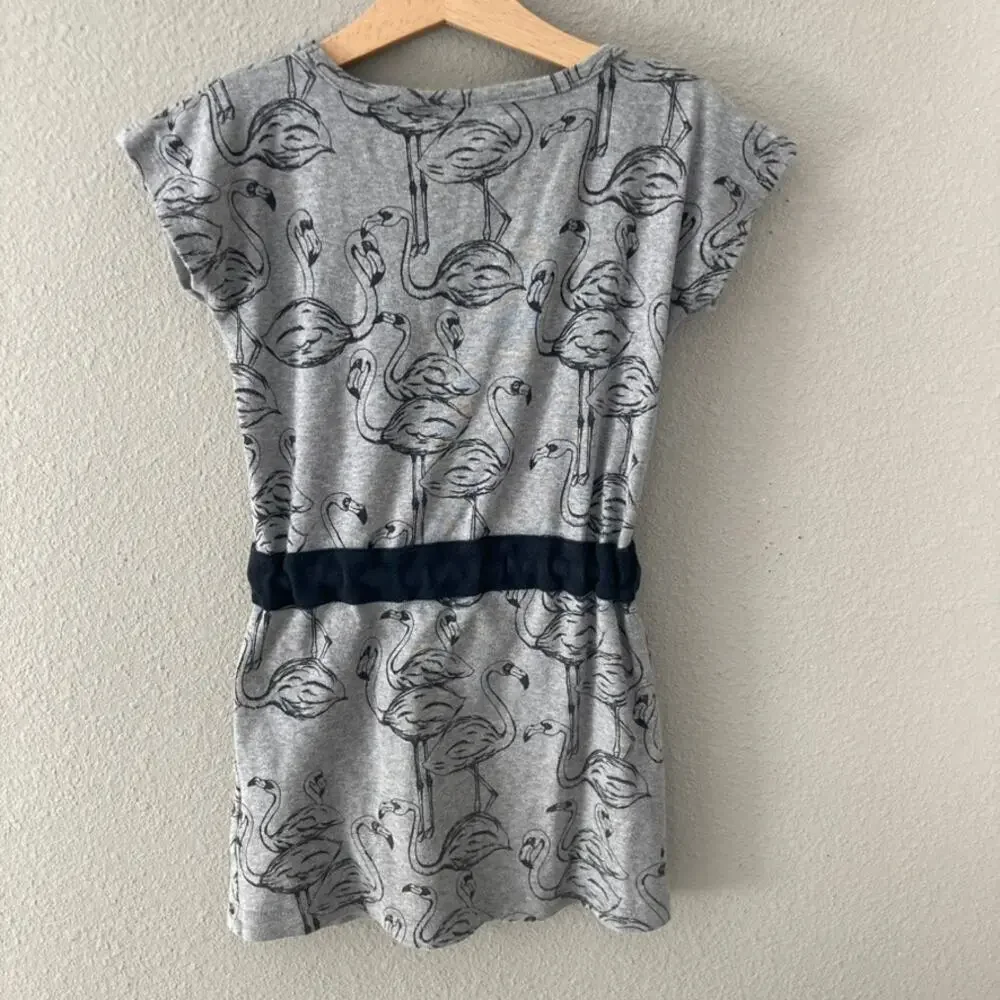 Mini Rodini Flamingo Dress - Gray Black - 116/122 or 5-7